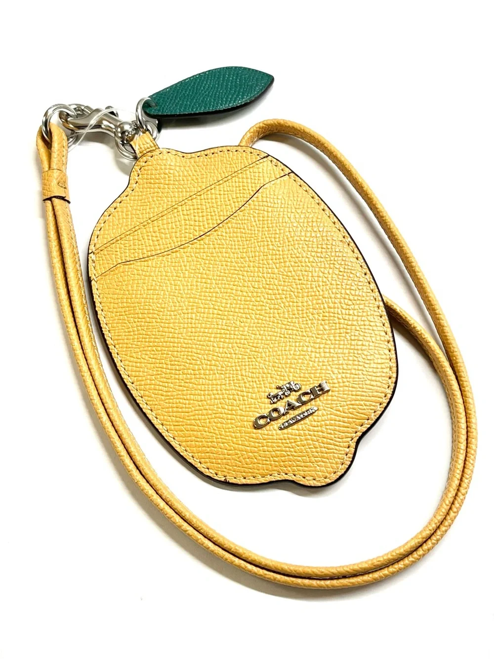 Coach Leather Lemon Lanyard NWT